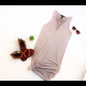 Forever 21 • Bodycon dress • Lace up deep V neck